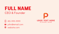 Orange Letter P Business Card