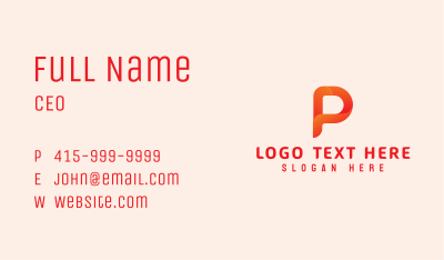 Orange Letter P Business Card Image Preview