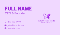 Purple Butterfly Lady Business Card Design