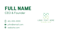 Green Abstract Network Letter Business Card Design