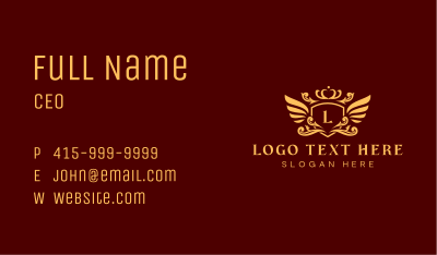 Wing Crown Crest Business Card