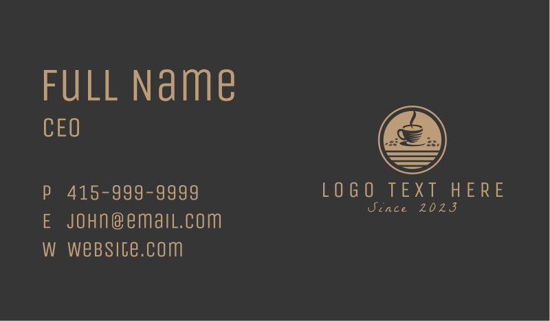 Coffeehouse Business Card example 1