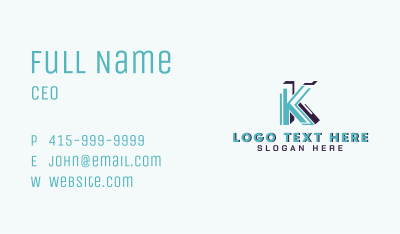 Industrial Steel Structure Letter K Business Card