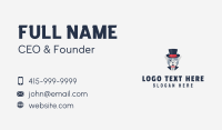 Top Hat Bulldog Mascot Business Card