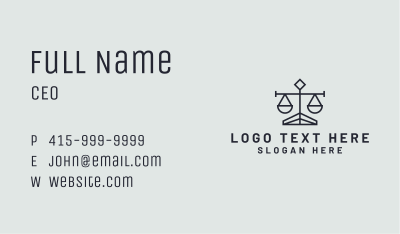 Justice Law Firm Business Card