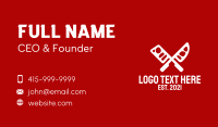 White Butcher Knife  Business Card