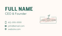 Feminine Cursive Letter Business Card