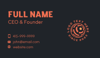 Orange Tech Globe Business Card Design