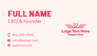 Pink Heart Wings  Business Card Design