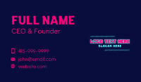 Neon Gaming Wordmark Business Card