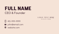 Simple Luxe Wordmark Business Card