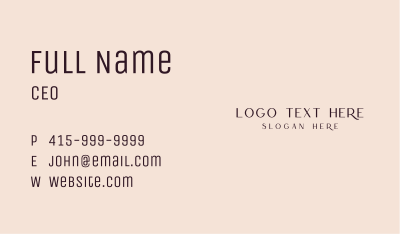 Simple Luxe Wordmark Business Card