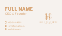 Flower Vine Letter H Business Card