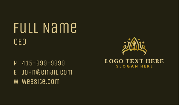 Luxury Tiara Crown Business Card Design