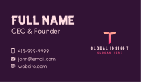 Advertising Firm Letter T Business Card