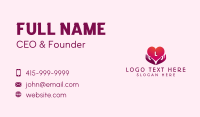 Caring Heart Hand  Business Card Design