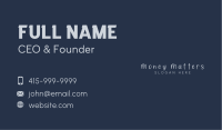 White Handwritten Wordmark Business Card