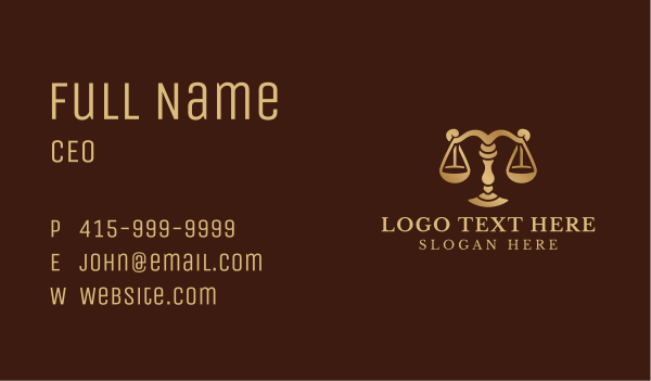 Lawyer Legal Scale Business Card Design
