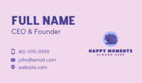 Purple Happy Hippo Business Card Image Preview