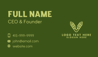 Green Leaf Letter V Business Card Design