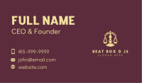 Gold Justice Scale Business Card