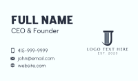 Finance Pillar Letter J Business Card Design