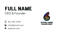 Colorful Number 6 Business Card