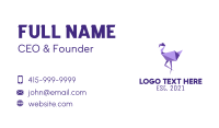 Purple Flamingo Bird Business Card Design