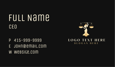 Lady Justice Scale Business Card