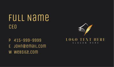 Feather Writing Quill Business Card Image Preview