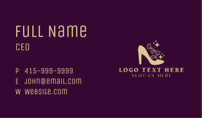 Fancy Floral Heels Shoe Business Card Image Preview