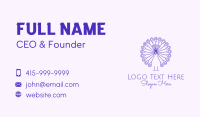 Purple Peacock Outline  Business Card