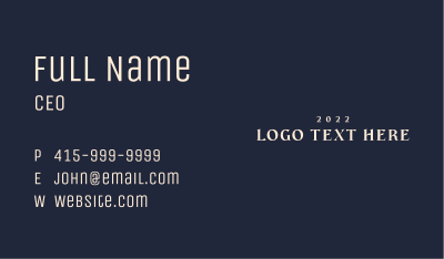 Elegant Company Wordmark Business Card