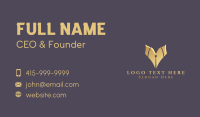 Gold Pen Letter V Business Card Design