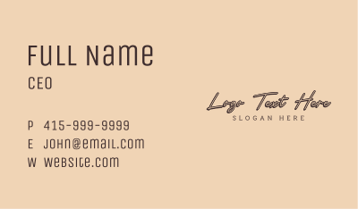 Simple Signature Boutique Business Card Image Preview