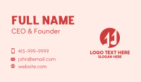 Red Eleven Note Business Card Design