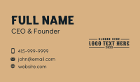 Western Brand Wordmark Business Card