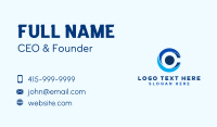 Round Digital Letter C Business Card Design