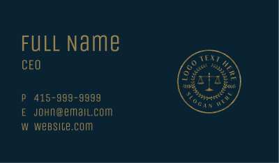 Legal Justice Scales Business Card