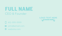 Cute Laundry Shop Wordmark Business Card