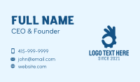 Blue Hand Gesture  Business Card