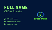 Neon Glow Hexagon Lettermark Business Card