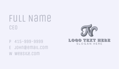 Styling Barbershop Letter N Business Card