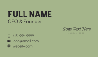 Black Branding Wordmark Business Card