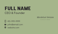 Black Branding Wordmark Business Card Design