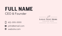 Eco Floral Wordmark Business Card