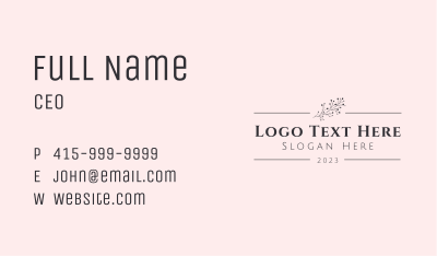 Eco Floral Wordmark Business Card