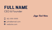 Retro Script Wordmark Business Card Design