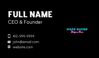 Neon Party Wordmark Business Card