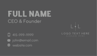Generic Business Letter Business Card